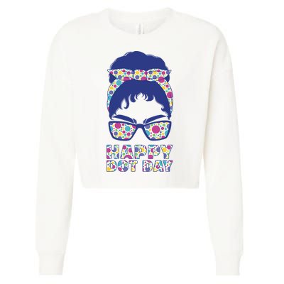 Happy Dot Day Messy Bun Cropped Pullover Crew