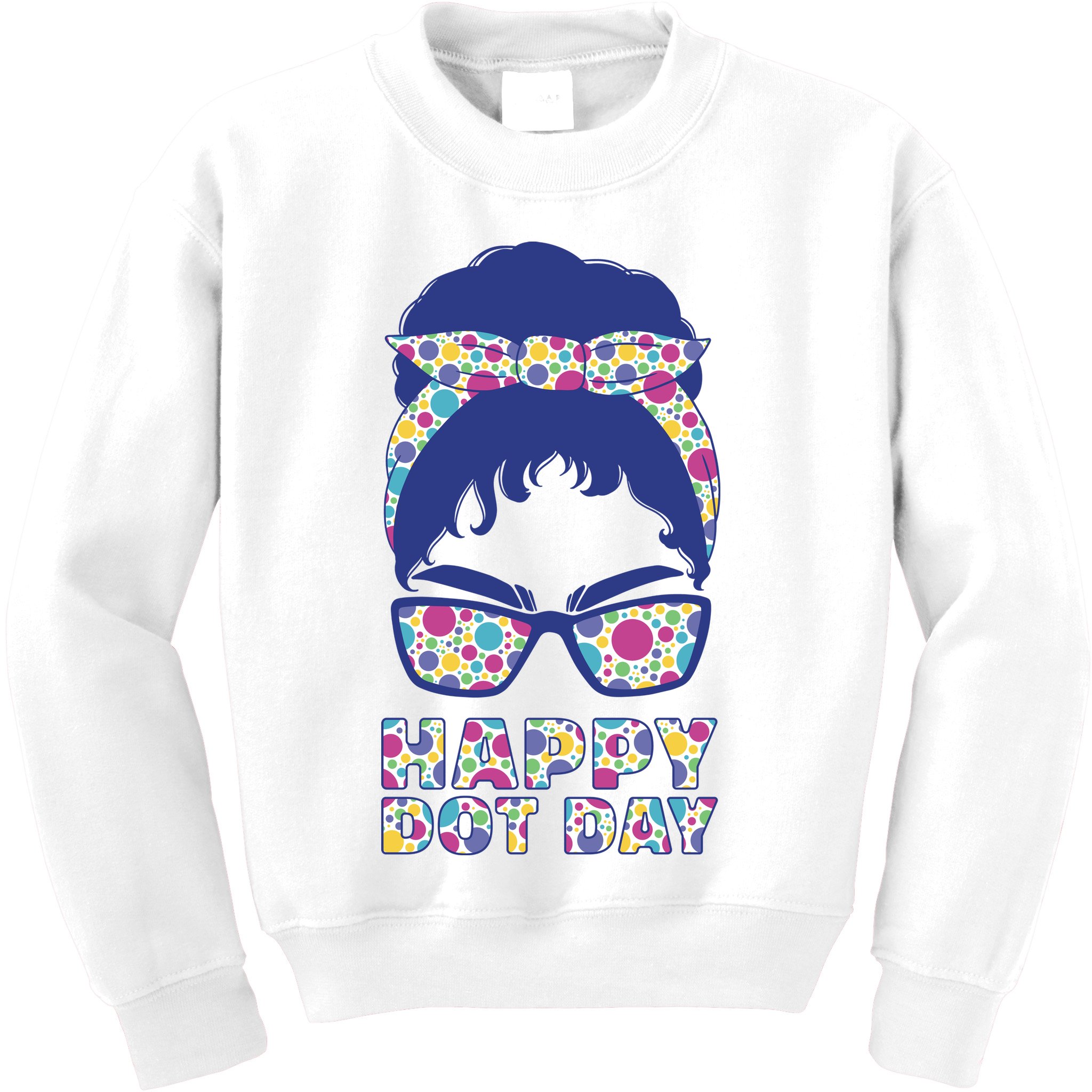 Happy Dot Day Messy Bun Kids Sweatshirt