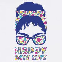 Happy Dot Day Messy Bun Wool Snapback Cap