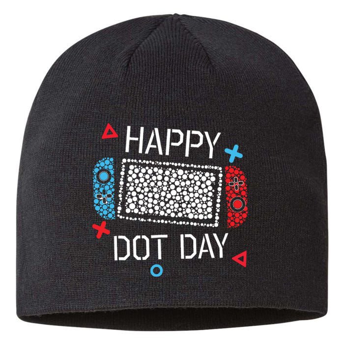 Happy Dot Day Gamers Boy Game Controller Polka Dot Sustainable Beanie