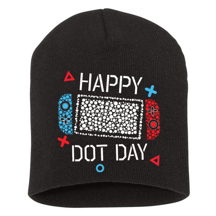 Happy Dot Day Gamers Boy Game Controller Polka Dot Short Acrylic Beanie