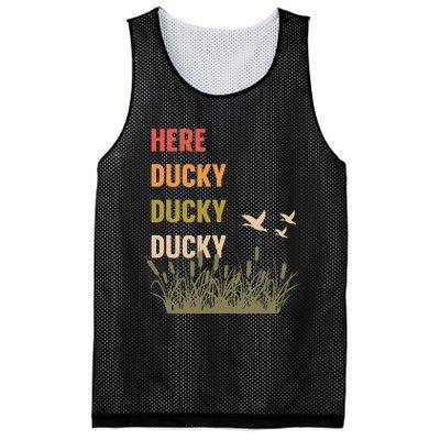 Here Ducky Ducky Ducky Funny Duck Call For Duck Hunters Mesh Reversible Basketball Jersey Tank