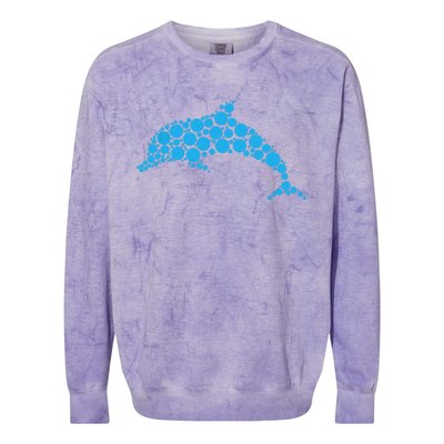 Happy Dot Day Cute Dot Dolphin For Man Woman Colorblast Crewneck Sweatshirt