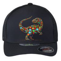 Happy Dot Day Colorful Polka Dot Dinosaur Flexfit Unipanel Trucker Cap