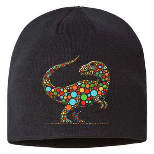 Happy Dot Day Colorful Polka Dot Dinosaur Sustainable Beanie