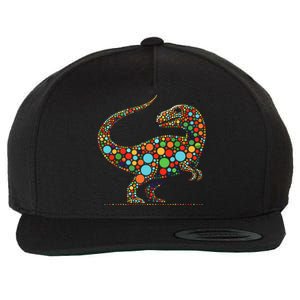 Happy Dot Day Colorful Polka Dot Dinosaur Wool Snapback Cap