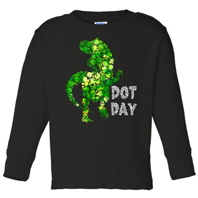 Happy Dot Day Cute Dinosaur T Rex Gift Toddler Long Sleeve Shirt