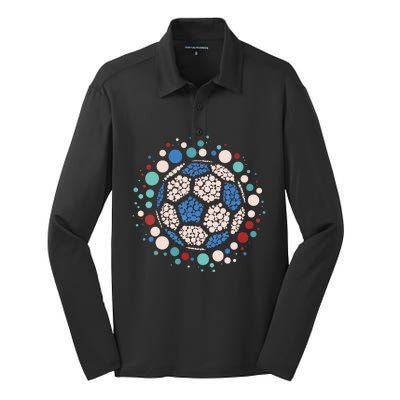 Happy Dot Day Soccer Ball Lover Polka Dot Silk Touch Performance Long Sleeve Polo