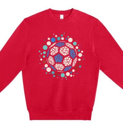 Happy Dot Day Soccer Ball Lover Polka Dot Premium Crewneck Sweatshirt