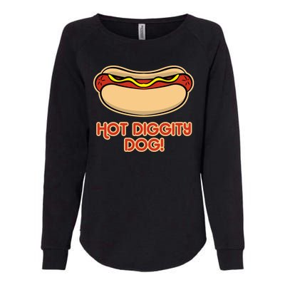 Hot Dog Design For Men And Women Hot Diggity Dog Womens California Wash Sweatshirt