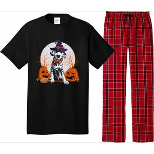 Halloween Dalmatian Dog Lovers Halloween Scary Pumpkin Moon Gift Pajama Set