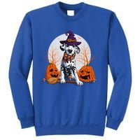 Halloween Dalmatian Dog Lovers Halloween Scary Pumpkin Moon Gift Sweatshirt