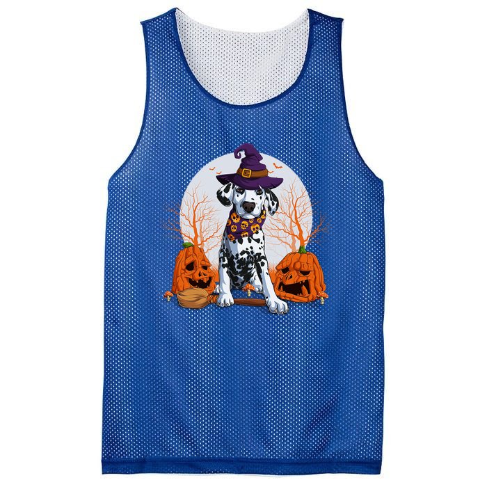 Halloween Dalmatian Dog Lovers Halloween Scary Pumpkin Moon Gift Mesh Reversible Basketball Jersey Tank