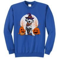 Halloween Dalmatian Dog Lovers Halloween Scary Pumpkin Moon Gift Tall Sweatshirt