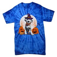 Halloween Dalmatian Dog Lovers Halloween Scary Pumpkin Moon Gift Tie-Dye T-Shirt