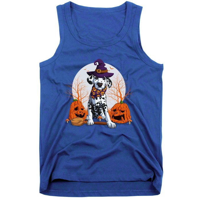 Halloween Dalmatian Dog Lovers Halloween Scary Pumpkin Moon Gift Tank Top