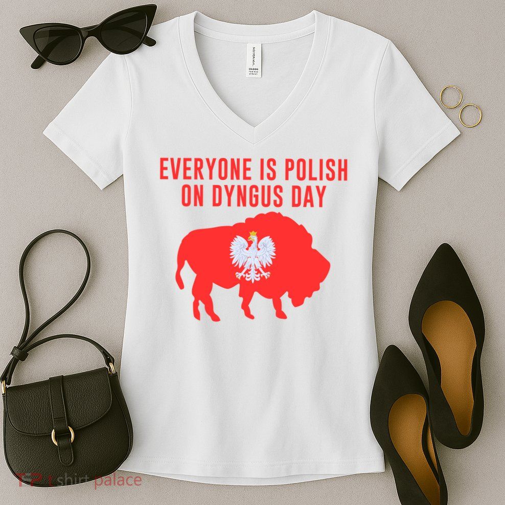 Happy Dyngus Day Polish Eagle Polish-American Polska White Eagle Polish Heritage Women's V-Neck T-Shirt