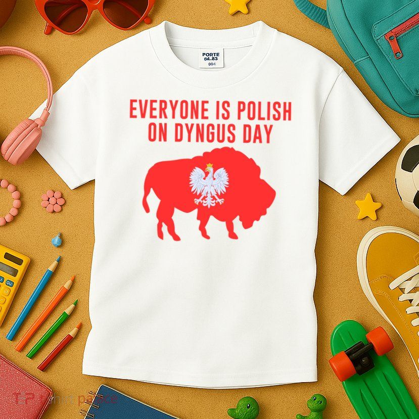 Happy Dyngus Day Polish Eagle Polish-American Polska White Eagle Polish Heritage Kids T-Shirt