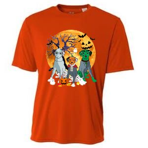 Halloween Dalmatian Dog Zombie Jack O Lantern Pumpkin Gift Cooling Performance Crew T-Shirt