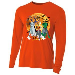 Halloween Dalmatian Dog Zombie Jack O Lantern Pumpkin Gift Cooling Performance Long Sleeve Crew