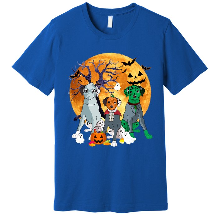 Halloween Dalmatian Dog Zombie Jack O Lantern Pumpkin Gift Premium T-Shirt