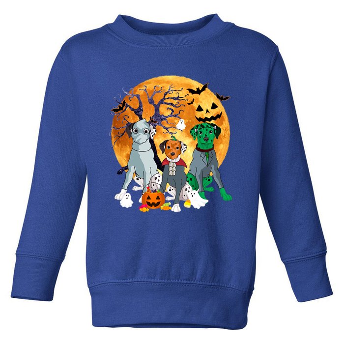 Halloween Dalmatian Dog Zombie Jack O Lantern Pumpkin Gift Toddler Sweatshirt