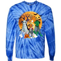 Halloween Dalmatian Dog Zombie Jack O Lantern Pumpkin Gift Tie-Dye Long Sleeve Shirt