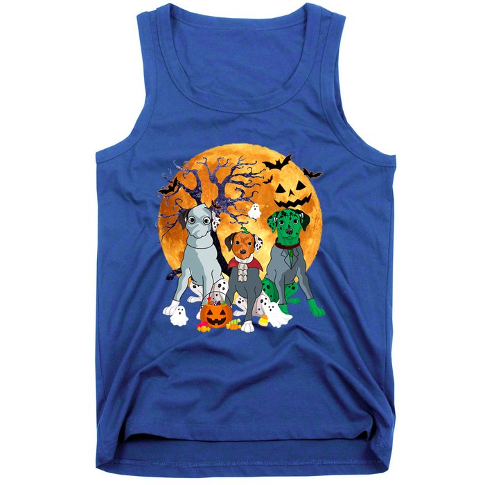 Halloween Dalmatian Dog Zombie Jack O Lantern Pumpkin Gift Tank Top