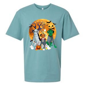 Halloween Dalmatian Dog Zombie Jack O Lantern Pumpkin Gift Sueded Cloud Jersey T-Shirt