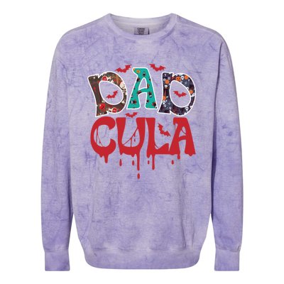 Halloween Dad Dracula Dadcula Gift Colorblast Crewneck Sweatshirt