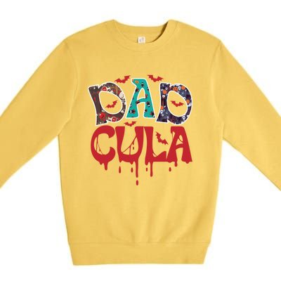 Halloween Dad Dracula Dadcula Gift Premium Crewneck Sweatshirt