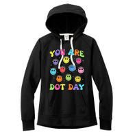 Happy Dot Day Teacher Smile Face Women's Fleece Hoodie