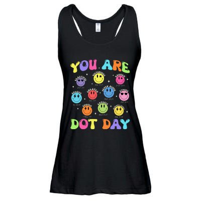 Happy Dot Day Teacher Smile Face Ladies Essential Flowy Tank