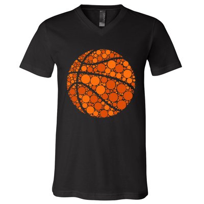 Happy Dot Day 2024 Polka Dot Basketball Lover V-Neck T-Shirt