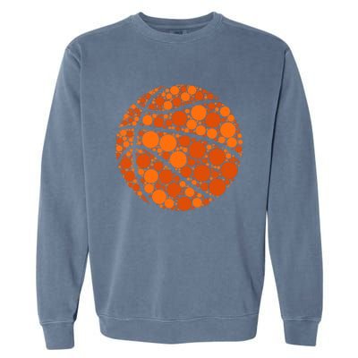 Happy Dot Day 2024 Polka Dot Basketball Lover Garment-Dyed Sweatshirt