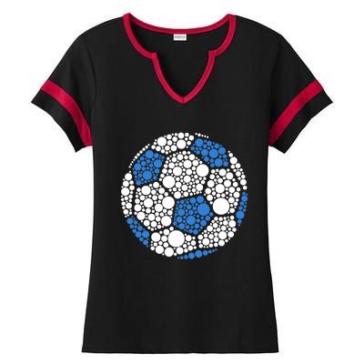 Happy Dot Day 2024 Polka Dot Soccer Ball Lover Ladies Halftime Notch Neck Tee