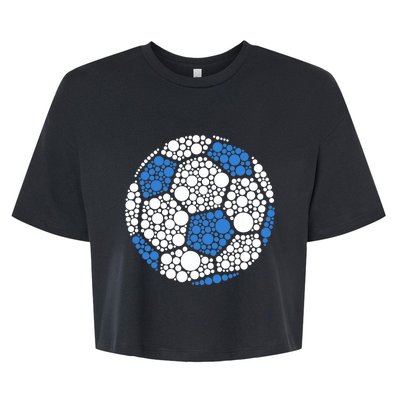 Happy Dot Day 2024 Polka Dot Soccer Ball Lover Bella+Canvas Jersey Crop Tee