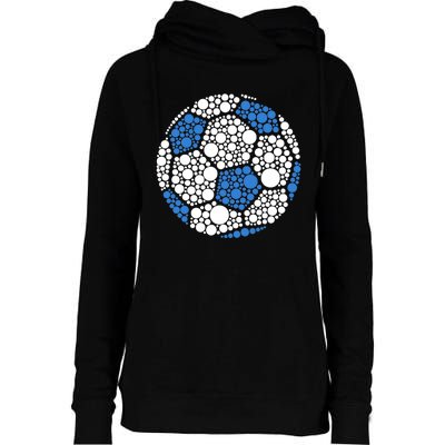 Happy Dot Day 2024 Polka Dot Soccer Ball Lover Womens Funnel Neck Pullover Hood