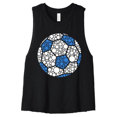 Happy Dot Day 2024 Polka Dot Soccer Ball Lover Women's Racerback Cropped Tank