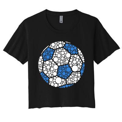 Happy Dot Day 2024 Polka Dot Soccer Ball Lover Women's Crop Top Tee