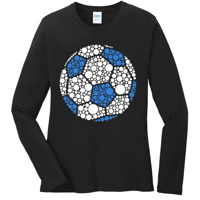 Happy Dot Day 2024 Polka Dot Soccer Ball Lover Ladies Long Sleeve Shirt