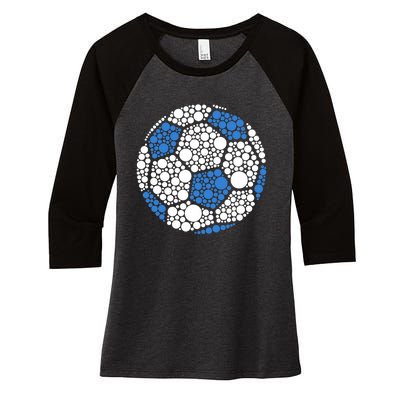 Happy Dot Day 2024 Polka Dot Soccer Ball Lover Women's Tri-Blend 3/4-Sleeve Raglan Shirt