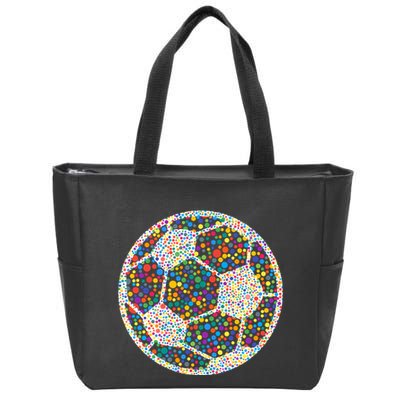 Happy Dot Day International Dot Day Polka Dot Soccer Futbol Ball Zip Tote Bag
