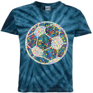 Happy Dot Day International Dot Day Polka Dot Soccer Futbol Ball Kids Tie-Dye T-Shirt