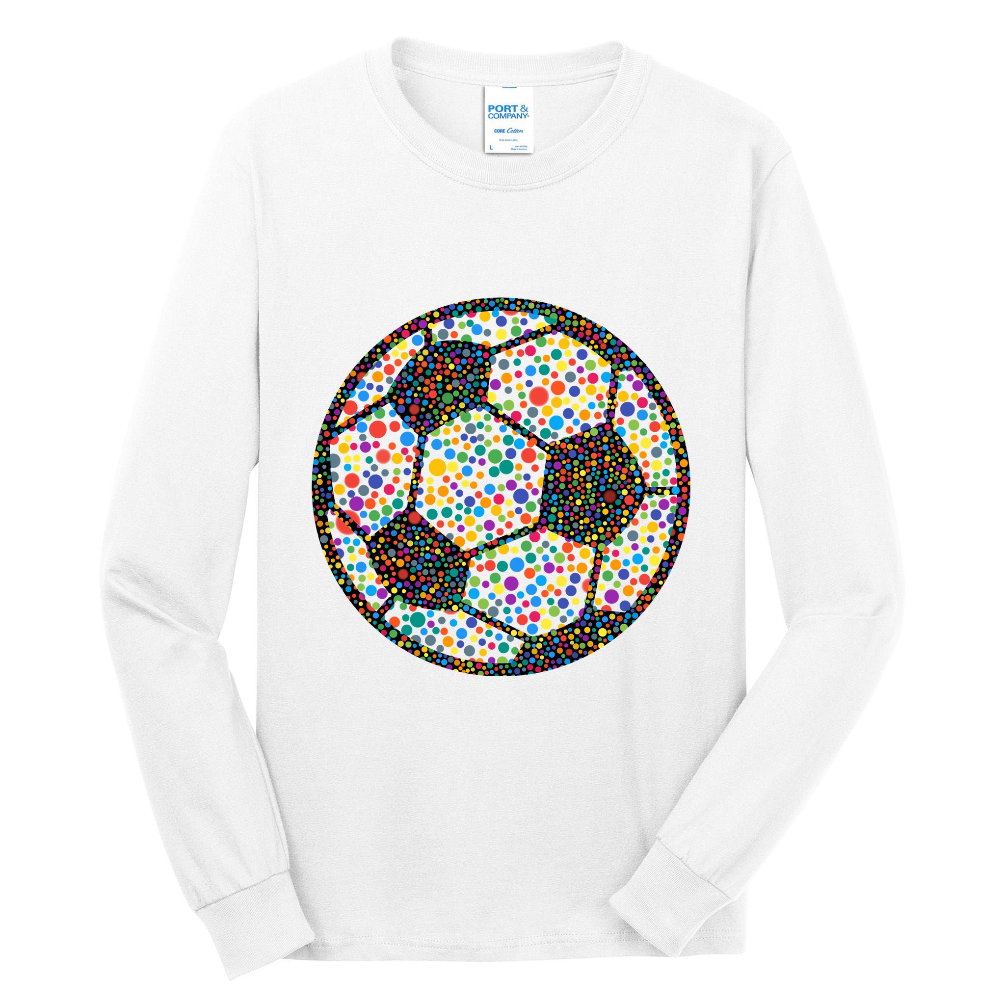 Happy Dot Day International Dot Day Polka Dot Soccer Futbol Ball Tall Long Sleeve T-Shirt