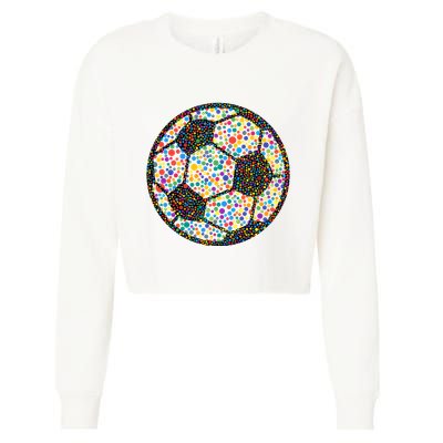 Happy Dot Day International Dot Day Polka Dot Soccer Futbol Ball Cropped Pullover Crew