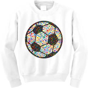 Happy Dot Day International Dot Day Polka Dot Soccer Futbol Ball Kids Sweatshirt