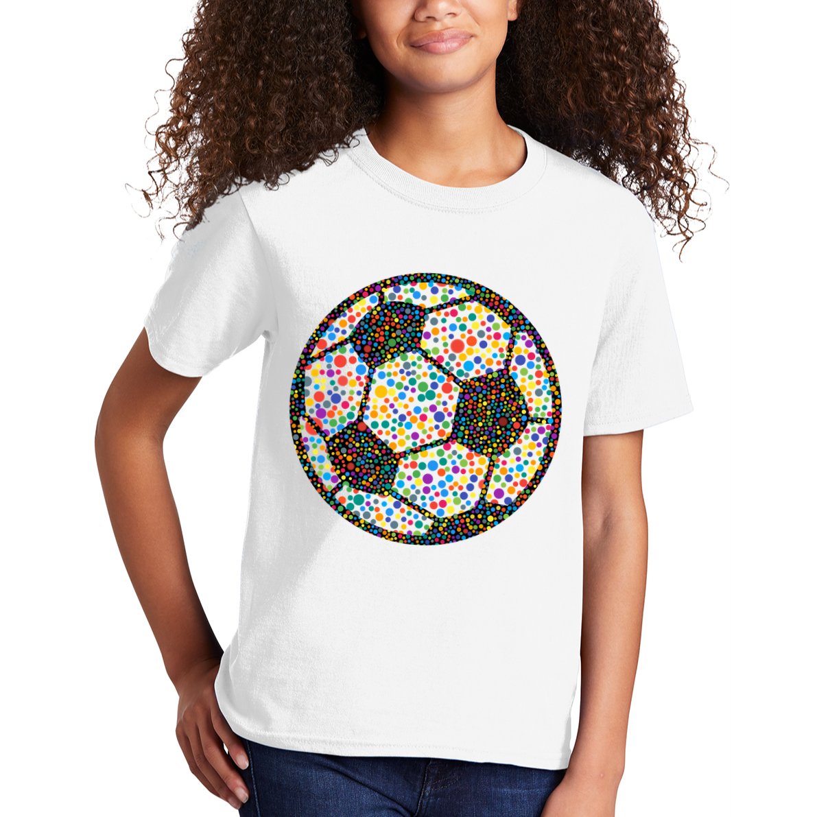 Happy Dot Day International Dot Day Polka Dot Soccer Futbol Ball Kids T-Shirt