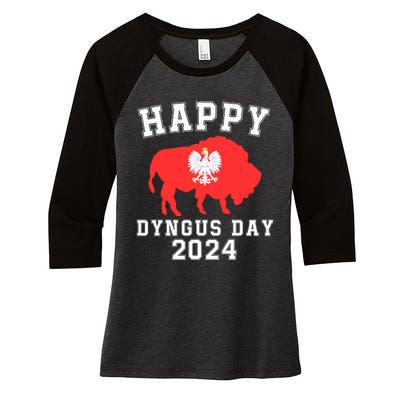 Happy Dyngus Day 2024 Dyngus Day Polish American Polska White Eagle Polish Eagle Women's Tri-Blend 3/4-Sleeve Raglan Shirt