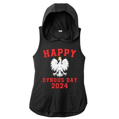 Happy Dyngus Day 2024 Dyngus Day Polish American Polska White Eagle Polish Eagle Ladies PosiCharge Tri-Blend Wicking Draft Hoodie Tank